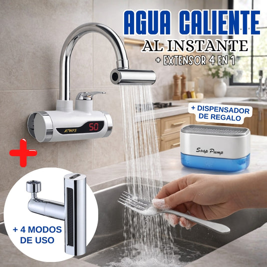 Grifo de Agua Caliente al instante + Adaptador 4 modos de Uso
