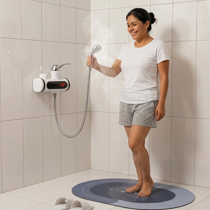 Ducha de Agua Caliente al instante + Tapete Absorbente de Baño + Esterilizador de Cepillos